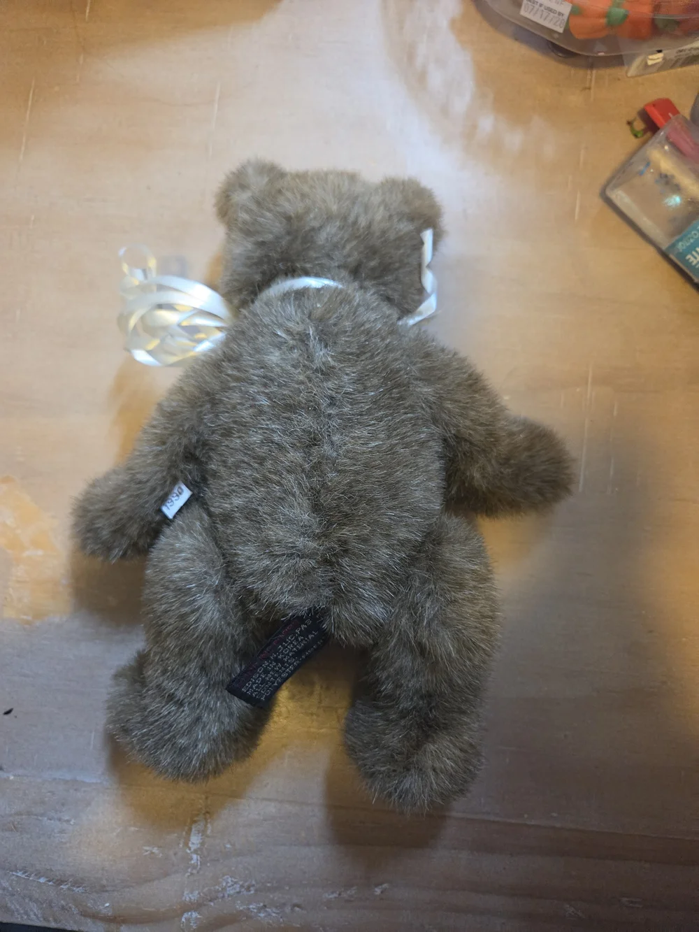 1990s Vintage Brown Gund Teddy Bear with Satin Ribbon